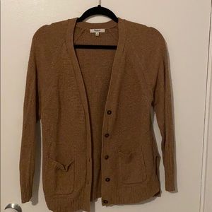 Madewell tan button cardigan sweater size M